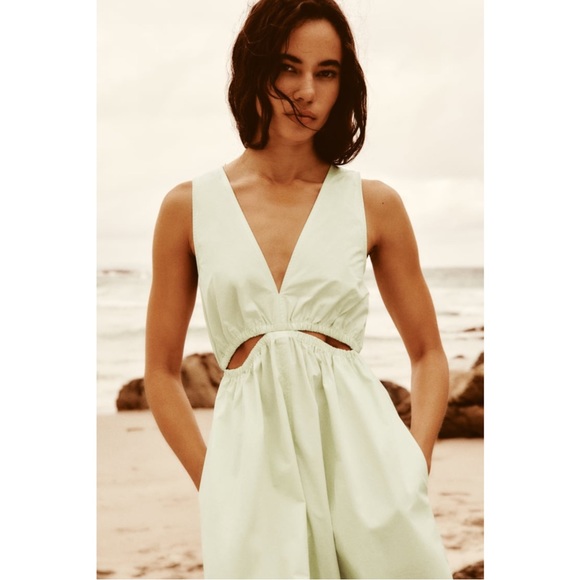 ZARA ~CUT OUT GABARDINE MIDI DRESS (NWT) - Picture 6 of 10